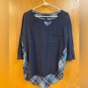Blue and Plaid Reagan Top -Large